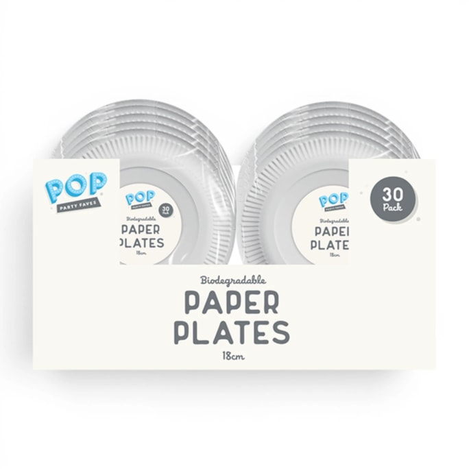 Wholesale White paper plates 18cm 30pk CDU | Wholesale Direct