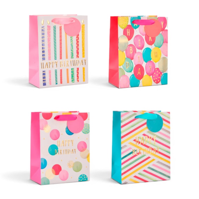 Wholesale Girls Foiled Embossed Happy Birthday Medium Gift Bag 26x32x12cm | Wholesale Direct Wholesale Girls Foiled Embossed Happy Birthday Medium Gift Bag 26x32x12cm | Wholesale Direct