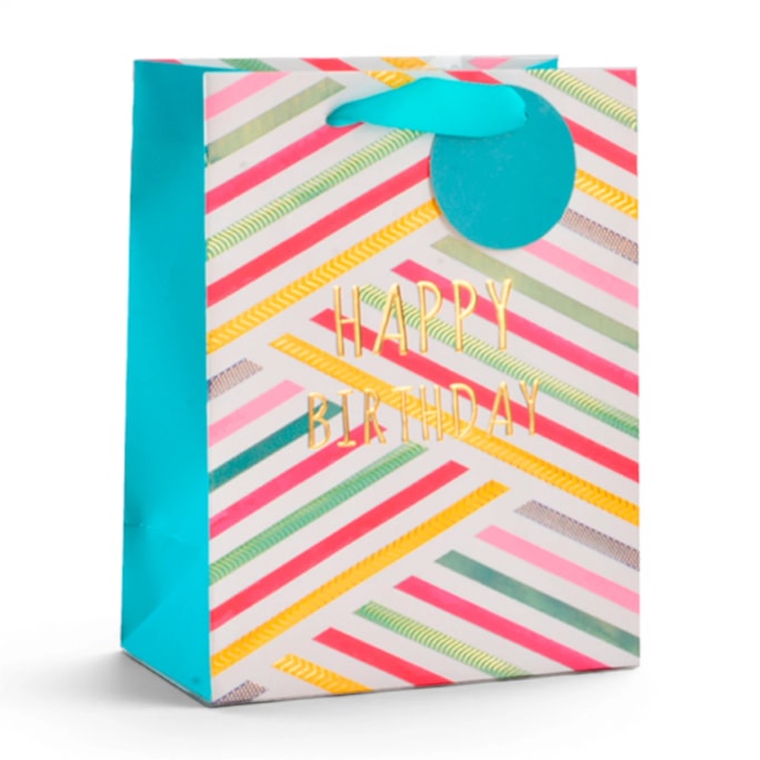 Wholesale Girls Foiled Embossed Happy Birthday Large Gift Bag  30x42x12cm | Wholesale Direct