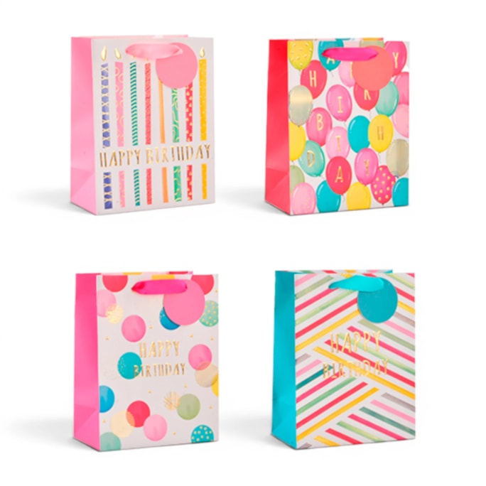 Wholesale Girls Foiled Embossed Happy Birthday Large Gift Bag 30x42x12cm | Wholesale Direct Wholesale Girls Foiled Embossed Happy Birthday Large Gift Bag 30x42x12cm | Wholesale Direct