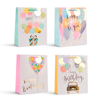 Wholesale Unisex Foiled Birthday Medium Gift Bag 26x32x12cm | Wholesale Direct Wholesale Unisex Foiled Birthday Medium Gift Bag 26x32x12cm | Wholesale Direct