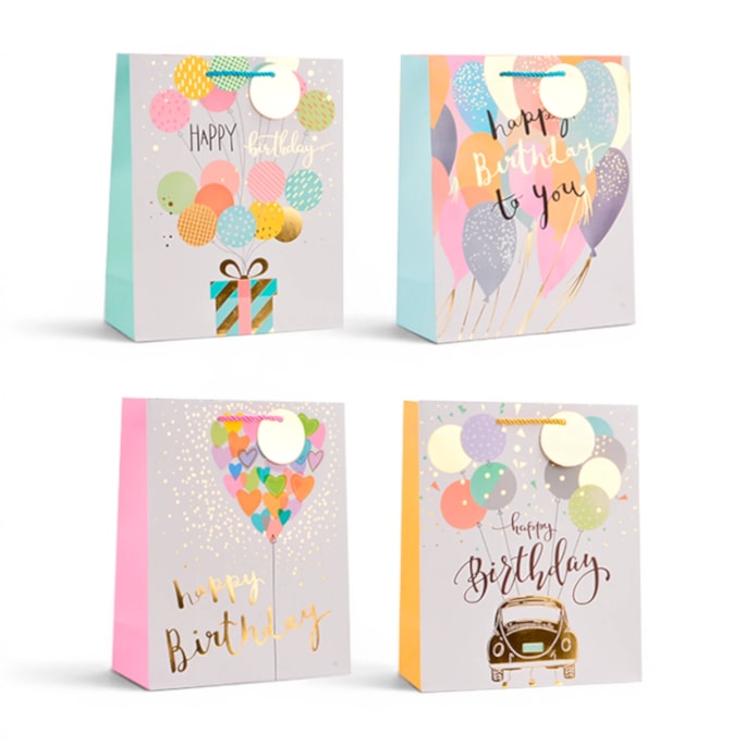Wholesale Unisex Foiled Birthday Medium Gift Bag 26x32x12cm | Wholesale Direct