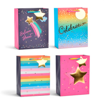 Wholesale Colourful Star Foiled Medium Gift Bag 26x32x12cm | Wholesale Direct Wholesale Colourful Star Foiled Medium Gift Bag 26x32x12cm | Wholesale Direct