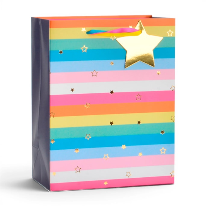Wholesale Colourful Star Foiled Large Gift Bag 30x42x12cm | Wholesale Direct