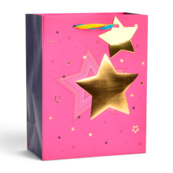 Wholesale Colourful Star Foiled Large Gift Bag 30x42x12cm | Wholesale Direct