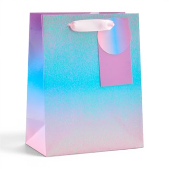 Wholesale Ombre Iridescent Glitter Medium Gift Bag 26x32x12cm | Wholesale Direct