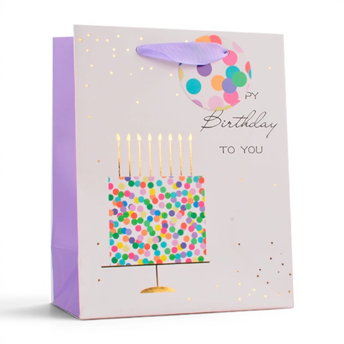 Wholesale Confetti Detail Foiled Medium Gift Bag 26x32x12cm | Wholesale Direct