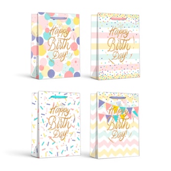 Wholesale Pastel Glitter Happy Birthday Medium Gift Bag 26x32x12cm | Wholesale Direct Wholesale Pastel Glitter Happy Birthday Medium Gift Bag 26x32x12cm | Wholesale Direct