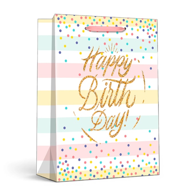 Wholesale Pastel Glitter Happy Birthday Large Gift Bag 30x42x12cm | Wholesale Direct Wholesale Pastel Glitter Happy Birthday Large Gift Bag 30x42x12cm | Wholesale Direct