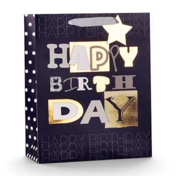 Wholesale Mens Foiled Happy Birthday Medium Gift Bag 26x32x12cm | Wholesale Direct Wholesale Mens Foiled Happy Birthday Medium Gift Bag 26x32x12cm | Wholesale Direct