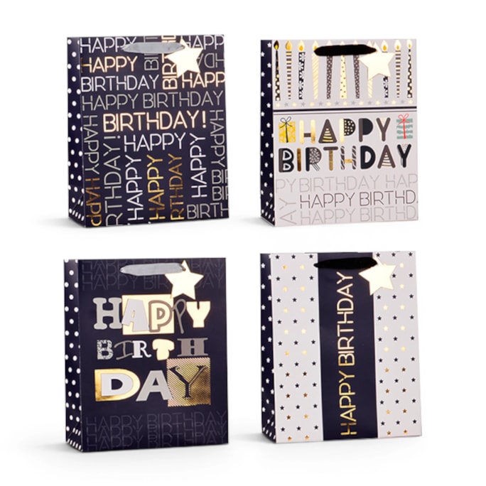 Wholesale Mens Foiled Happy Birthday Large Gift Bag 30x42x12cm | Wholesale Direct