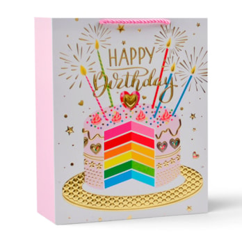 Wholesale Unisex Foiled Medium Gift Bag 26x32x12cm | Wholesale Direct