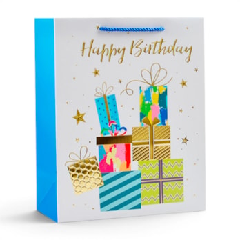 Wholesale Unisex Foiled Medium Gift Bag 26x32x12cm | Wholesale Direct