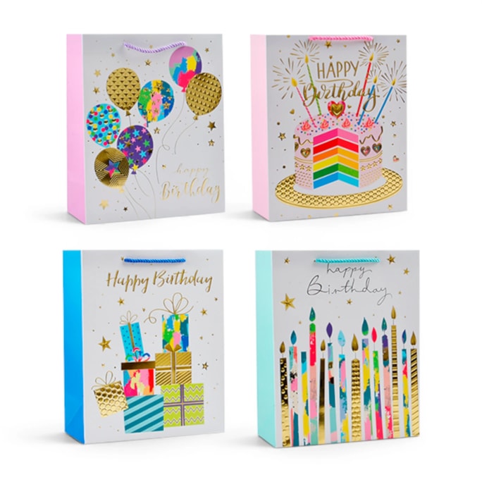 Wholesale Unisex Foiled Medium Gift Bag 26x32x12cm | Wholesale Direct