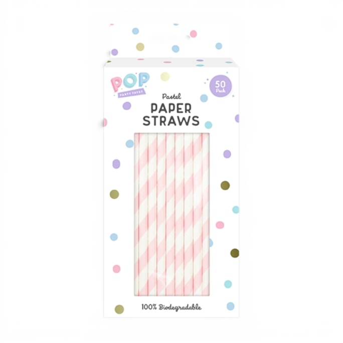 Wholesale Paper Straws Pastel 50pk | Wholesale Direct