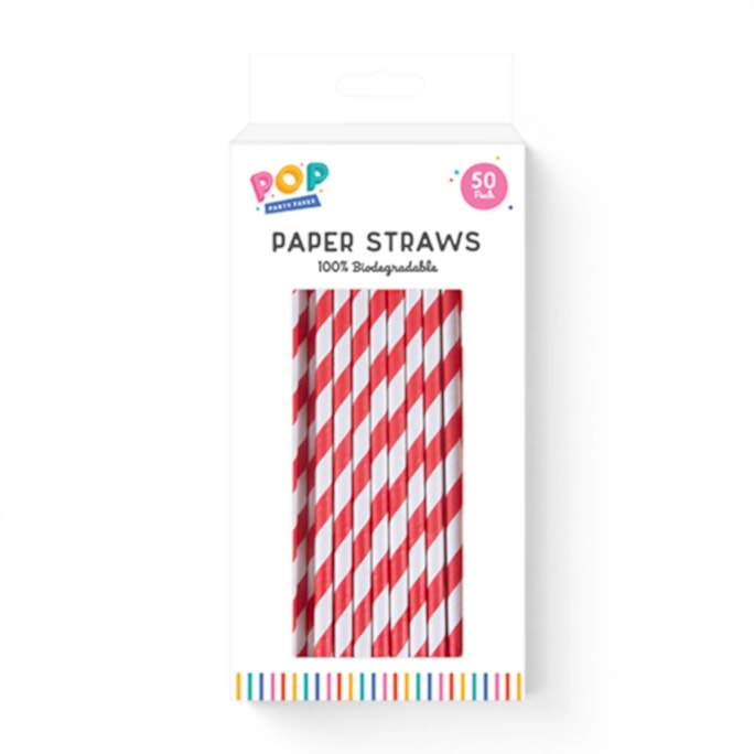 Wholesale Paper Straws Bright 50pk | Wholesale Direct