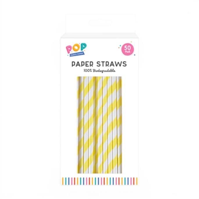 Wholesale Paper Straws Bright 50pk | Wholesale Direct