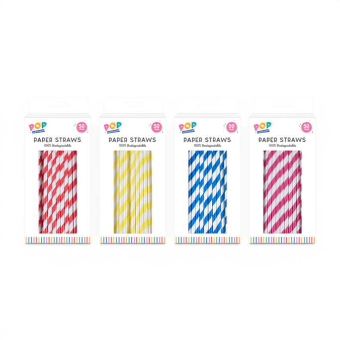 Wholesale Paper Straws Bright 50pk | Wholesale Direct