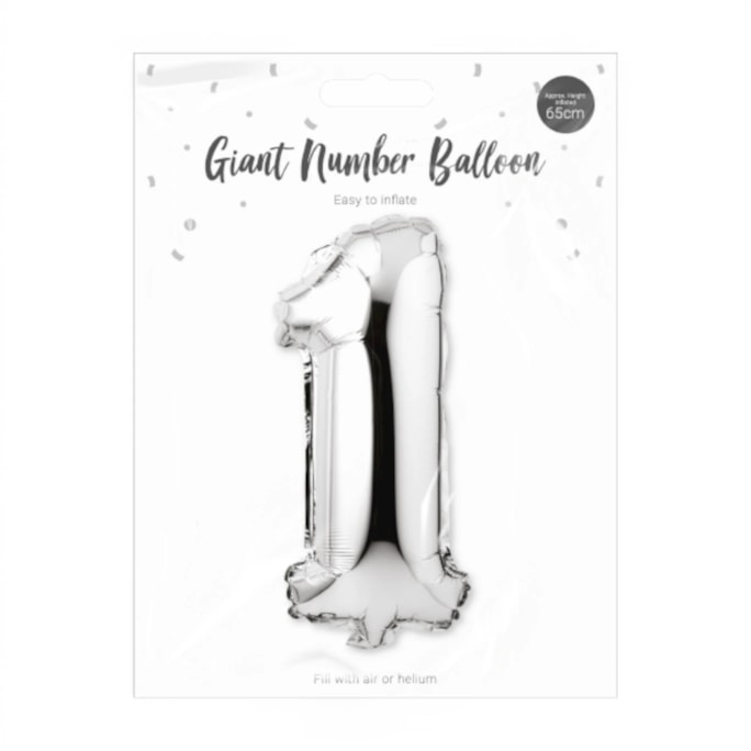 Wholesale Silver Foil Number Balloon 65cm | Wholesale Direct