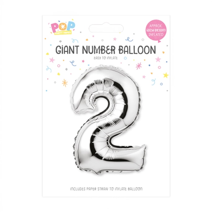 Wholesale Silver Foil Number Balloon 65cm | Wholesale Direct