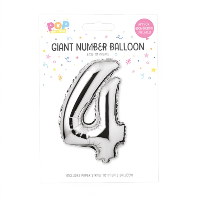 Wholesale Silver Foil Number Balloon 65cm | Wholesale Direct