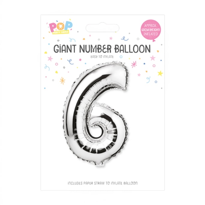Wholesale Silver Foil Number Balloon 65cm | Wholesale Direct