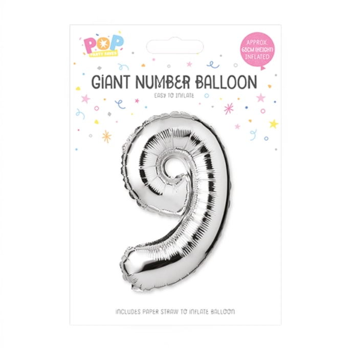 Wholesale Silver Foil Number Balloon 65cm | Wholesale Direct