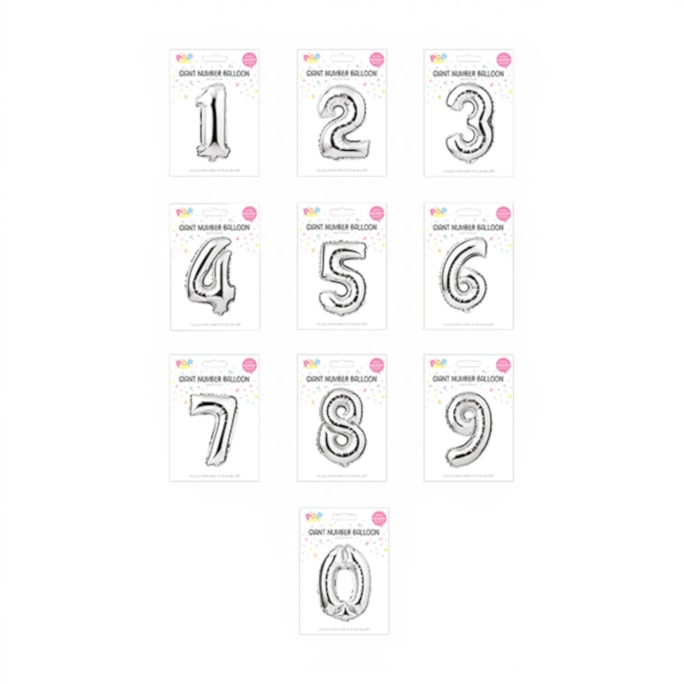 Wholesale Silver Foil Number Balloon 65cm | Wholesale Direct