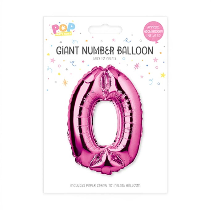 Wholesale Pink Foil Number Balloon 65cm | Wholesale Direct