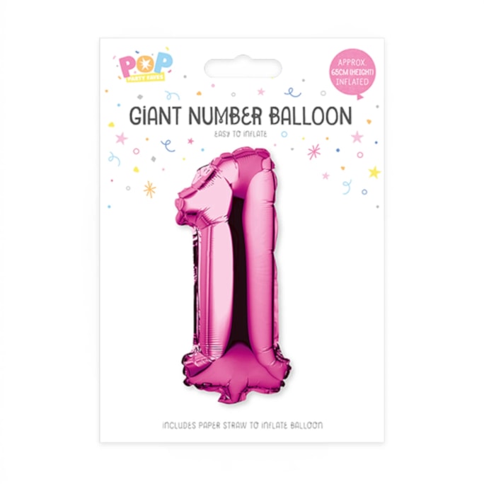 Wholesale Pink Foil Number Balloon 65cm | Wholesale Direct