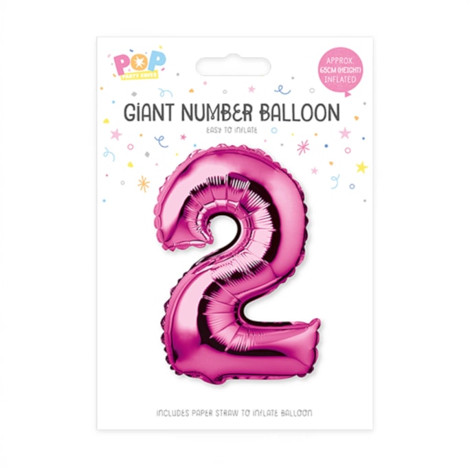 Wholesale Pink Foil Number Balloon 65cm | Wholesale Direct
