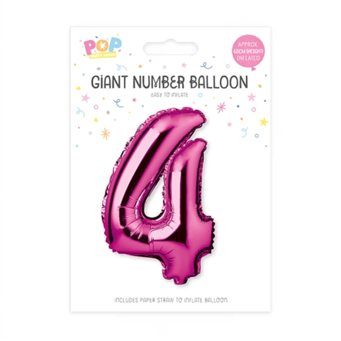 Wholesale Pink Foil Number Balloon 65cm | Wholesale Direct