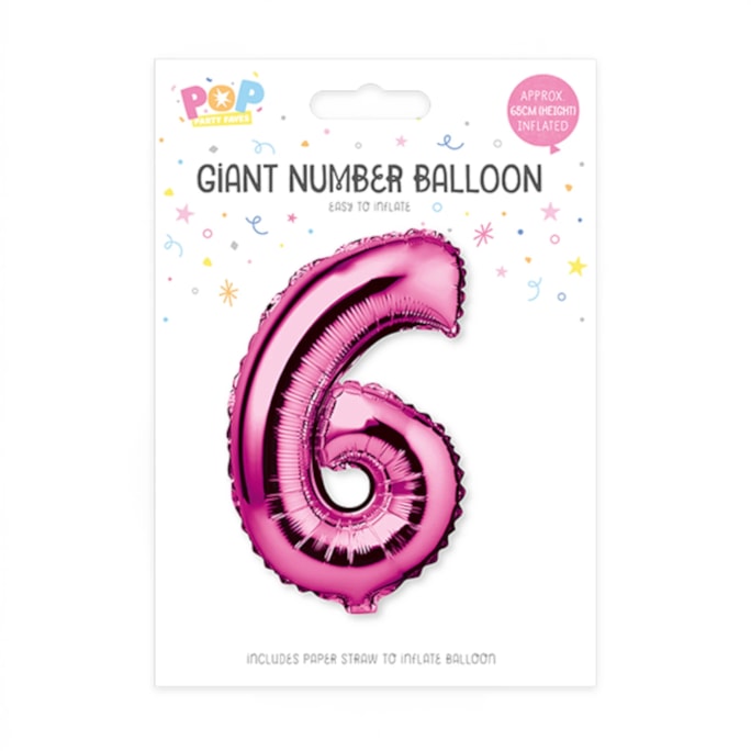 Wholesale Pink Foil Number Balloon 65cm | Wholesale Direct