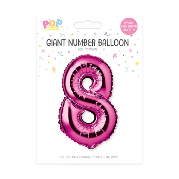 Wholesale Pink Foil Number Balloon 65cm | Wholesale Direct