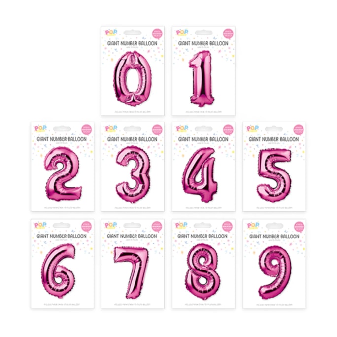Wholesale Pink Foil Number Balloon 65cm | Wholesale Direct