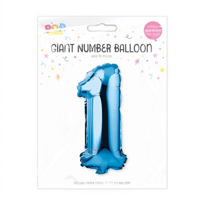 Wholesale Blue Foil Number Balloon 65cm | Wholesale Direct