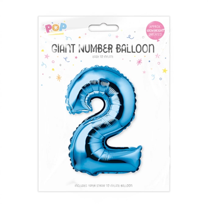 Wholesale Blue Foil Number Balloon 65cm | Wholesale Direct