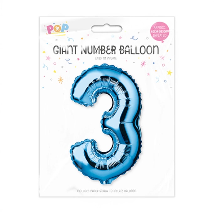 Wholesale Blue Foil Number Balloon 65cm | Wholesale Direct