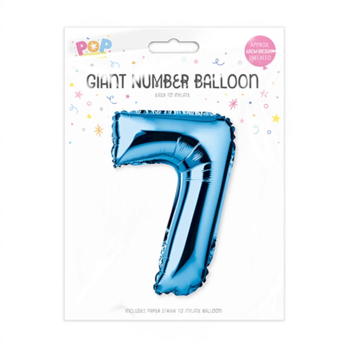 Wholesale Blue Foil Number Balloon 65cm | Wholesale Direct