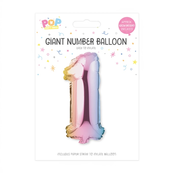 Wholesale Multicoloured Foil Number Balloon 65cm | Wholesale Direct