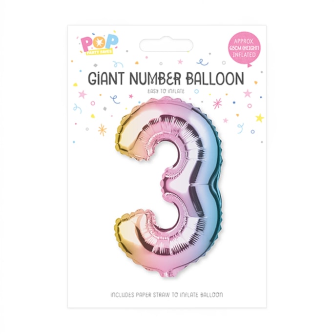 Wholesale Multicoloured Foil Number Balloon 65cm | Wholesale Direct