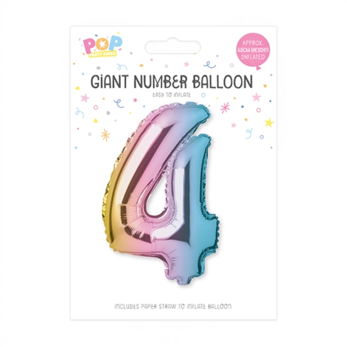 Wholesale Multicoloured Foil Number Balloon 65cm | Wholesale Direct