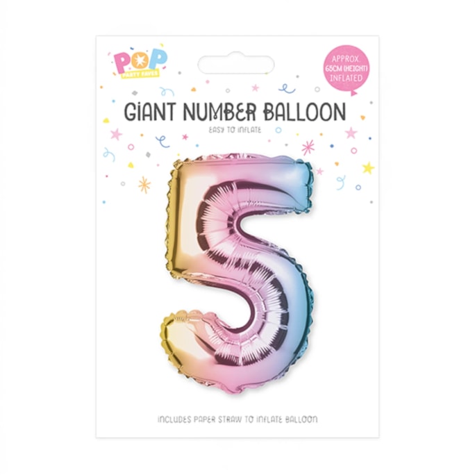 Wholesale Multicoloured Foil Number Balloon 65cm | Wholesale Direct