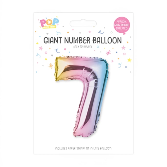 Wholesale Multicoloured Foil Number Balloon 65cm | Wholesale Direct