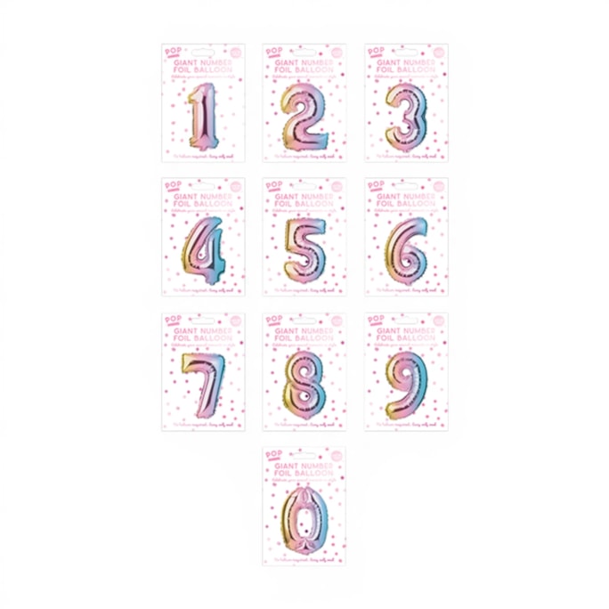 Wholesale Multicoloured Foil Number Balloon 65cm | Wholesale Direct