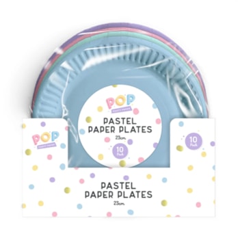 Wholesale Plastic Free Pastel Paper Plates 23cm 10pk CDU | Wholesale Direct