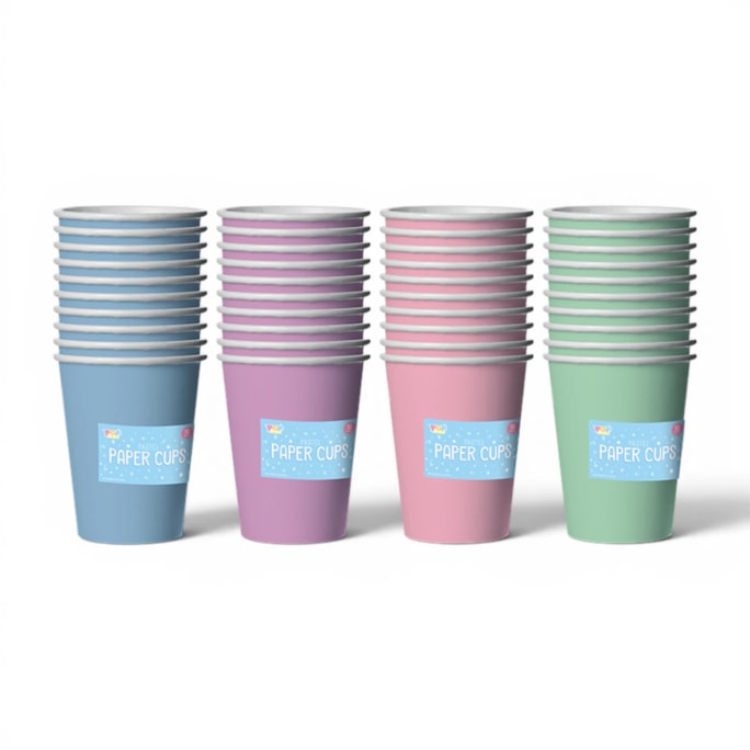 Wholesale Pastel Paper Cups 10pk CDU | Wholesale Direct