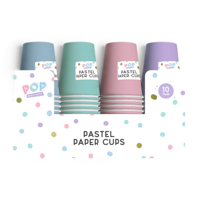 Wholesale Pastel Paper Cups 10pk CDU | Wholesale Direct