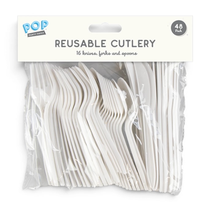 Wholesale Reusable Plastic Cutlery 48pk | Wholesale Direct