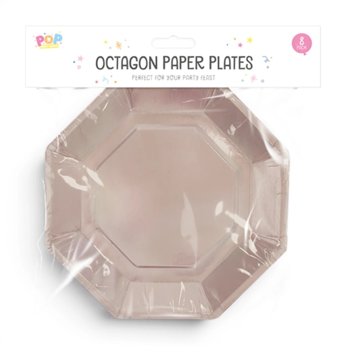 Wholesale Metallic Octagon Paper Plates 8pk | Wholesale Direct